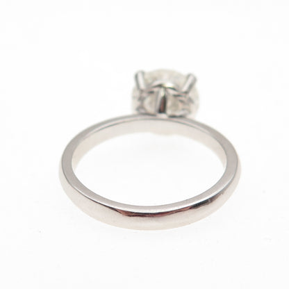 925 Sterling Silver Real Round-Cut Moissanite Engagement Ring Size 6