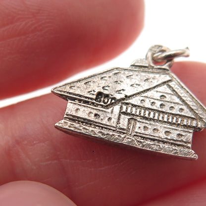 800 Silver Vintage House Oxidized Mini Charm Pendant