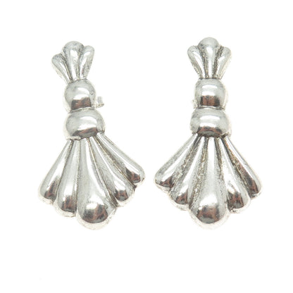 925 Sterling Silver Vintage Puffy Tassel Earrings