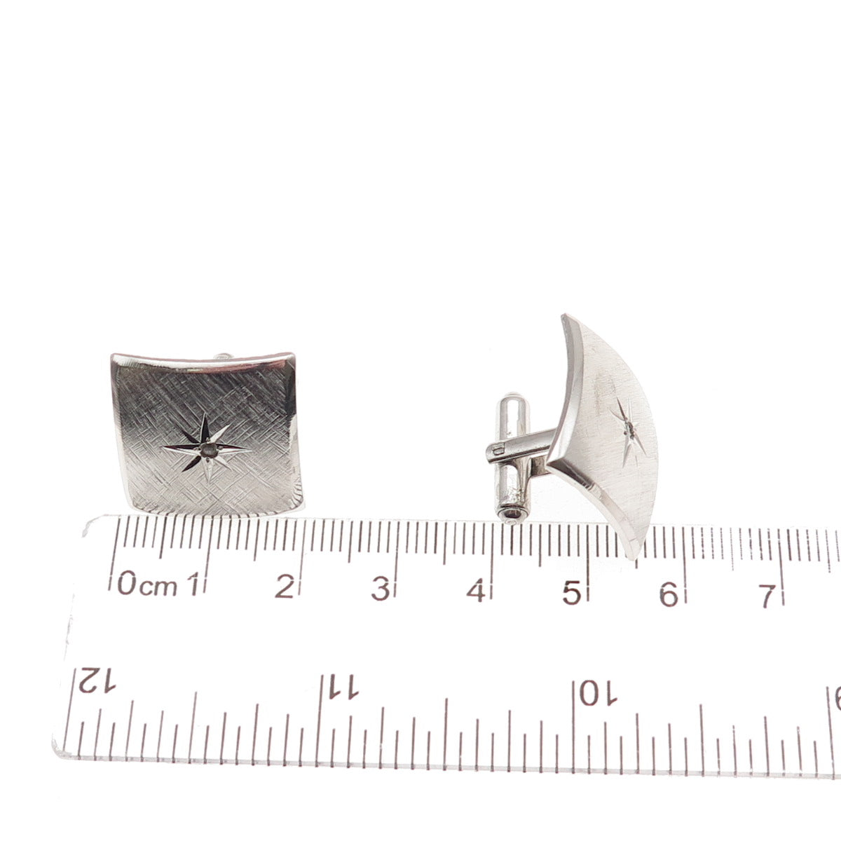 JML Diplomat 925 Sterling Silver Vintage Rhinestone Starburst Cufflinks