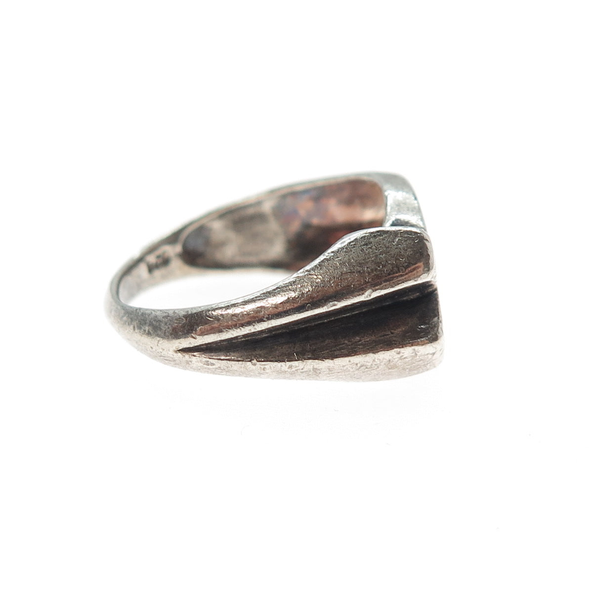 925 Sterling Silver Vintage Ichthys Religious Oxidized Ring Size 7.5