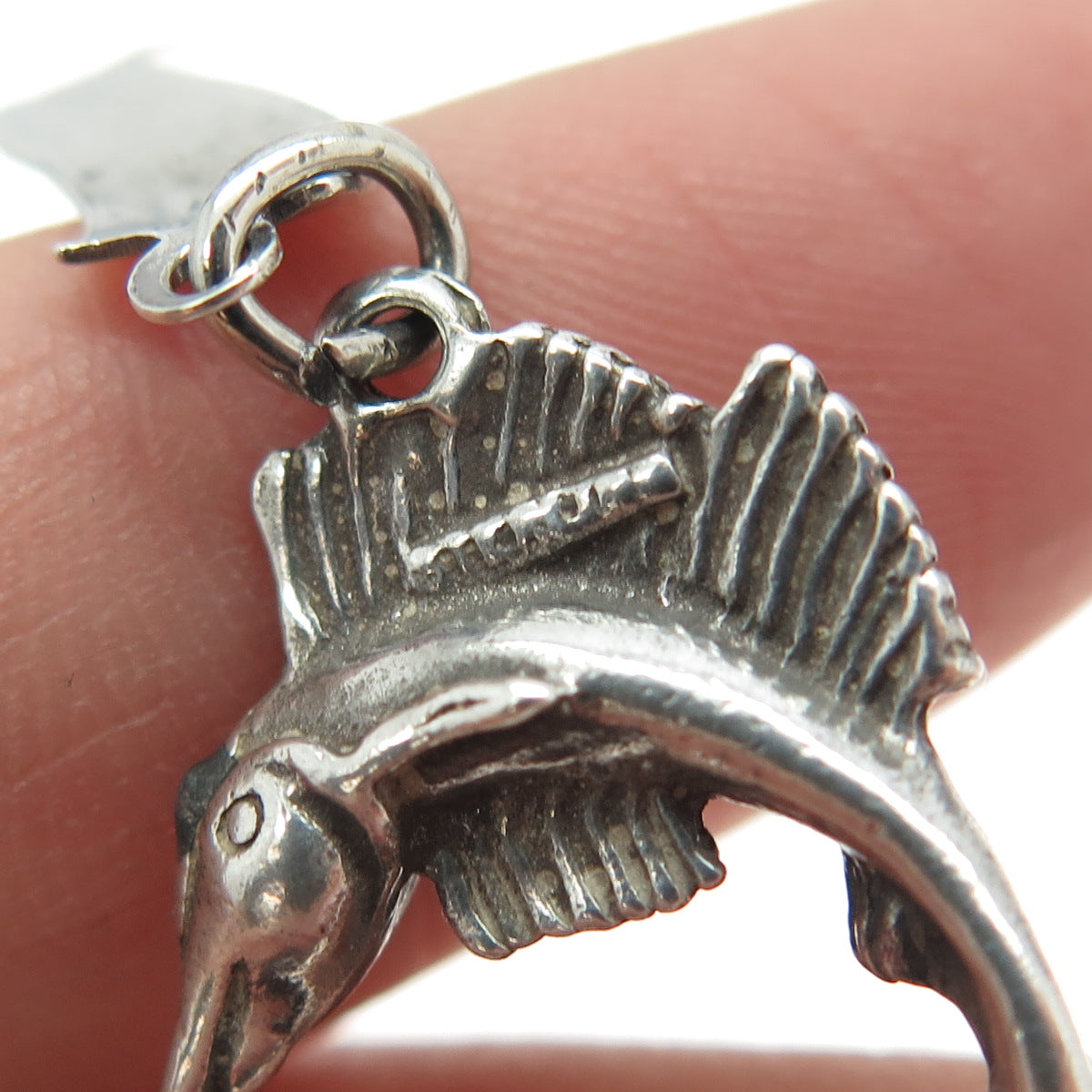 PACIFIC JEWELRY 925 Sterling Silver Vintage "California" Swordfish Charm Pendant