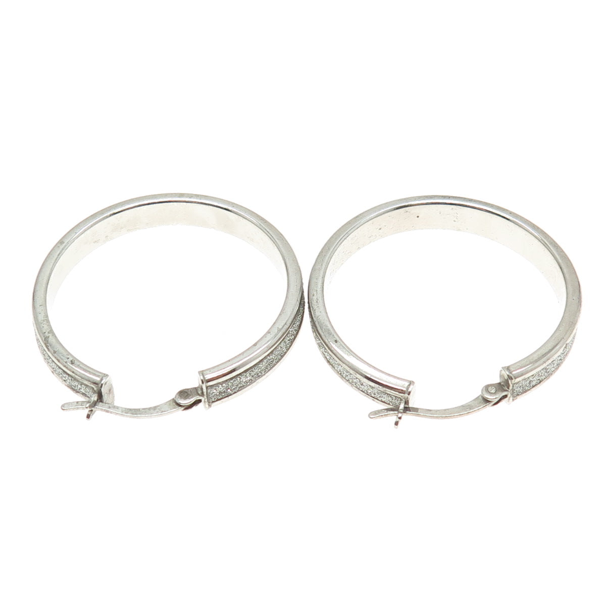 925 Sterling Silver Diamond-Illusion Hoop Earrings