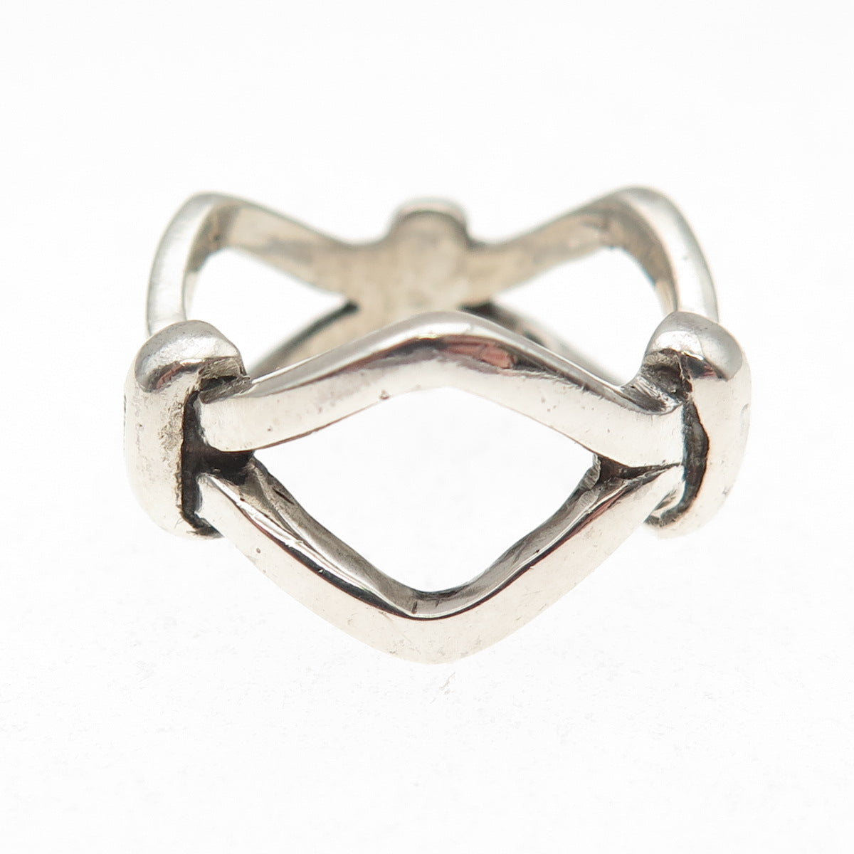 925 Sterling Silver Vintage Israel Modernist Ring Size 6