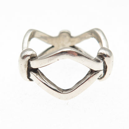 925 Sterling Silver Vintage Israel Modernist Ring Size 6