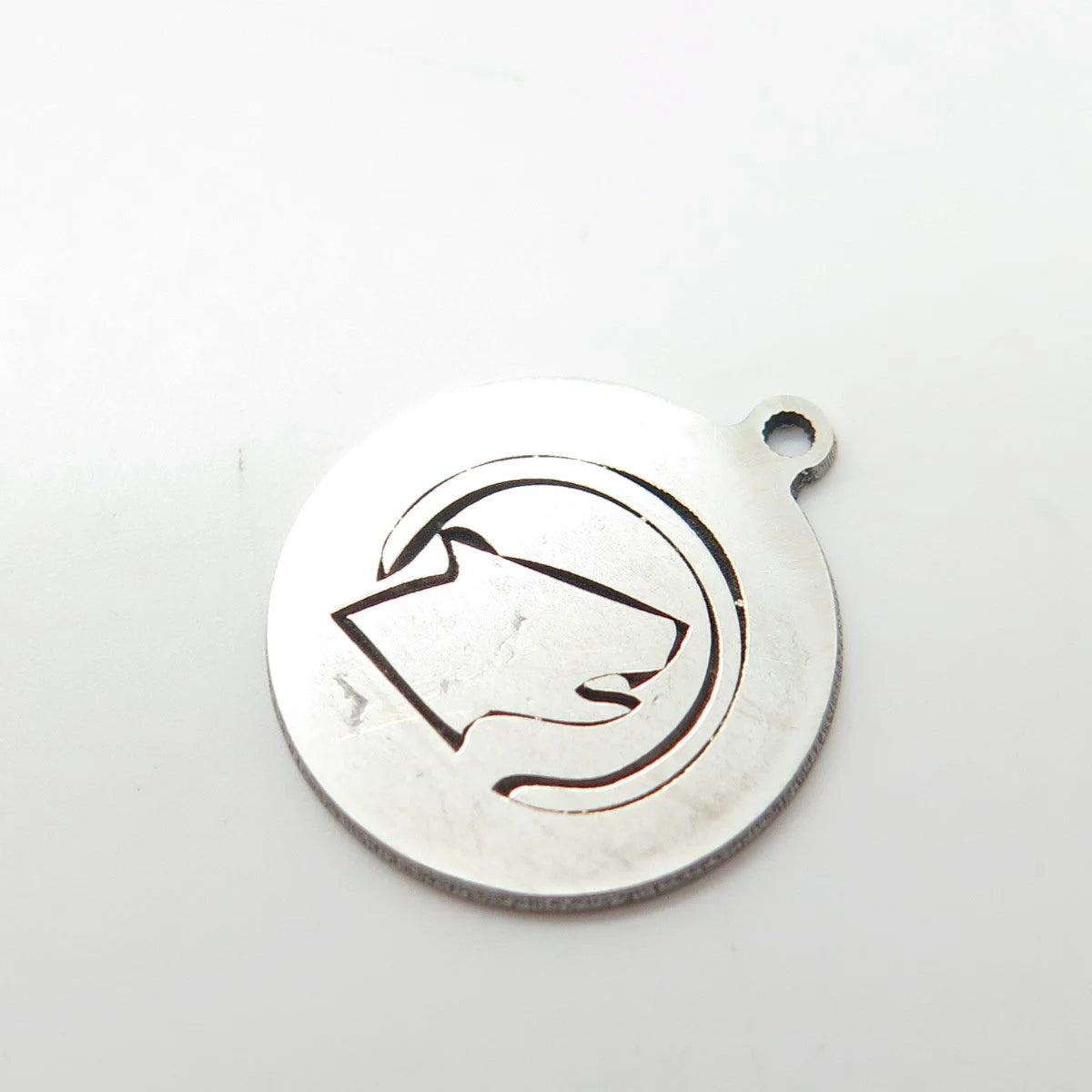 925 Sterling Silver USA Two In Town Wolf Charm Pendant