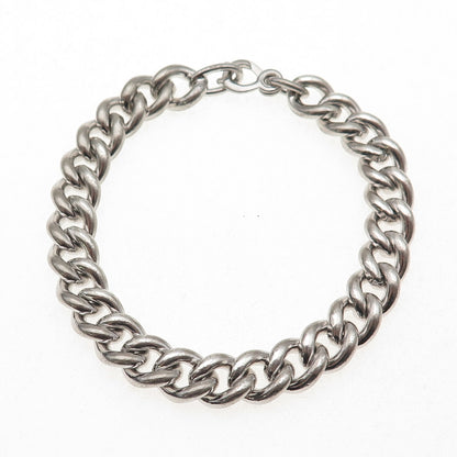 Binder Bros 925 Sterling Silver Antique Art Deco Cuban Link Bracelet 7.25"