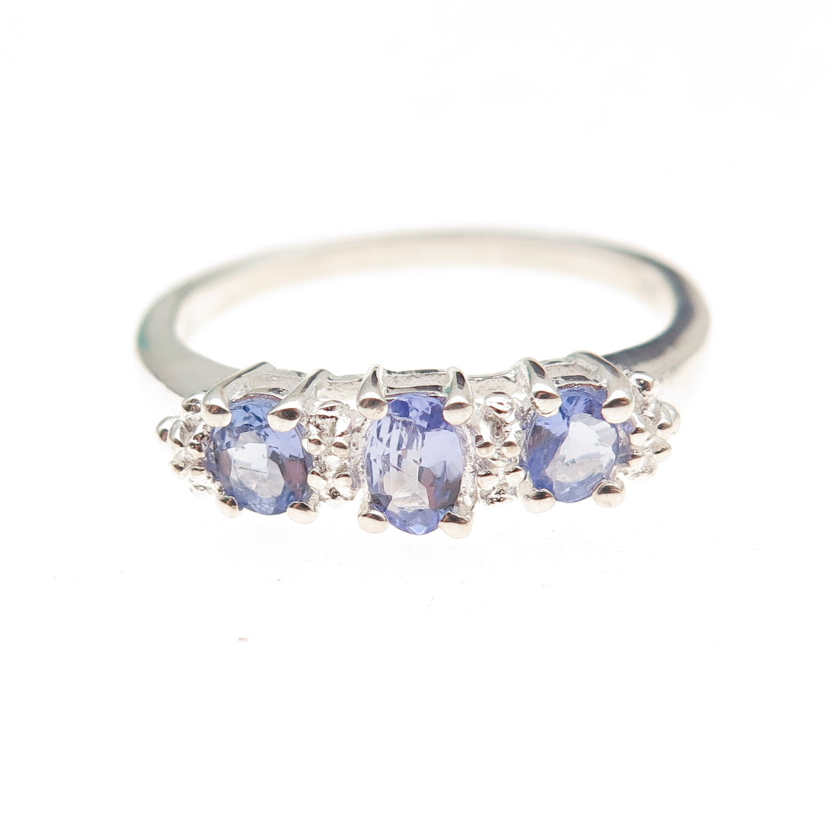 Chuck Clemency 925 Sterling Silver Real Oval-Cut Tanzanite Ring Size 9