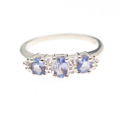 Chuck Clemency 925 Sterling Silver Real Oval-Cut Tanzanite Ring Size 9