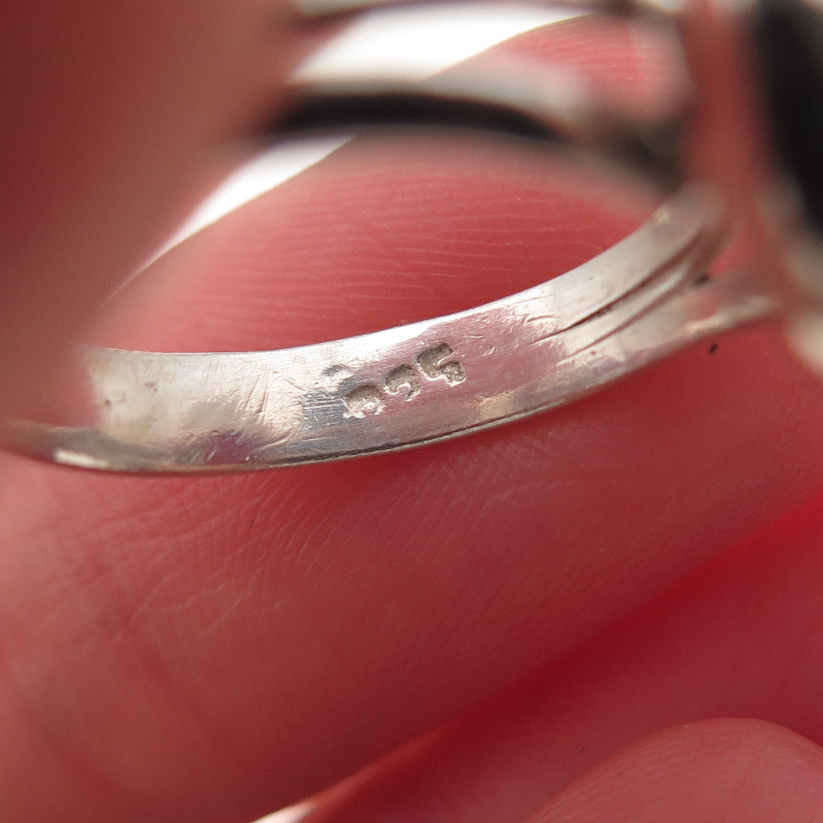 925 Sterling Silver Vintage Real Cabochon Carnelian Oxidized Ring Size 6