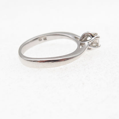 Key Star 925 Sterling Silver Round-Cut Moissanite Engagement Ring Size 6