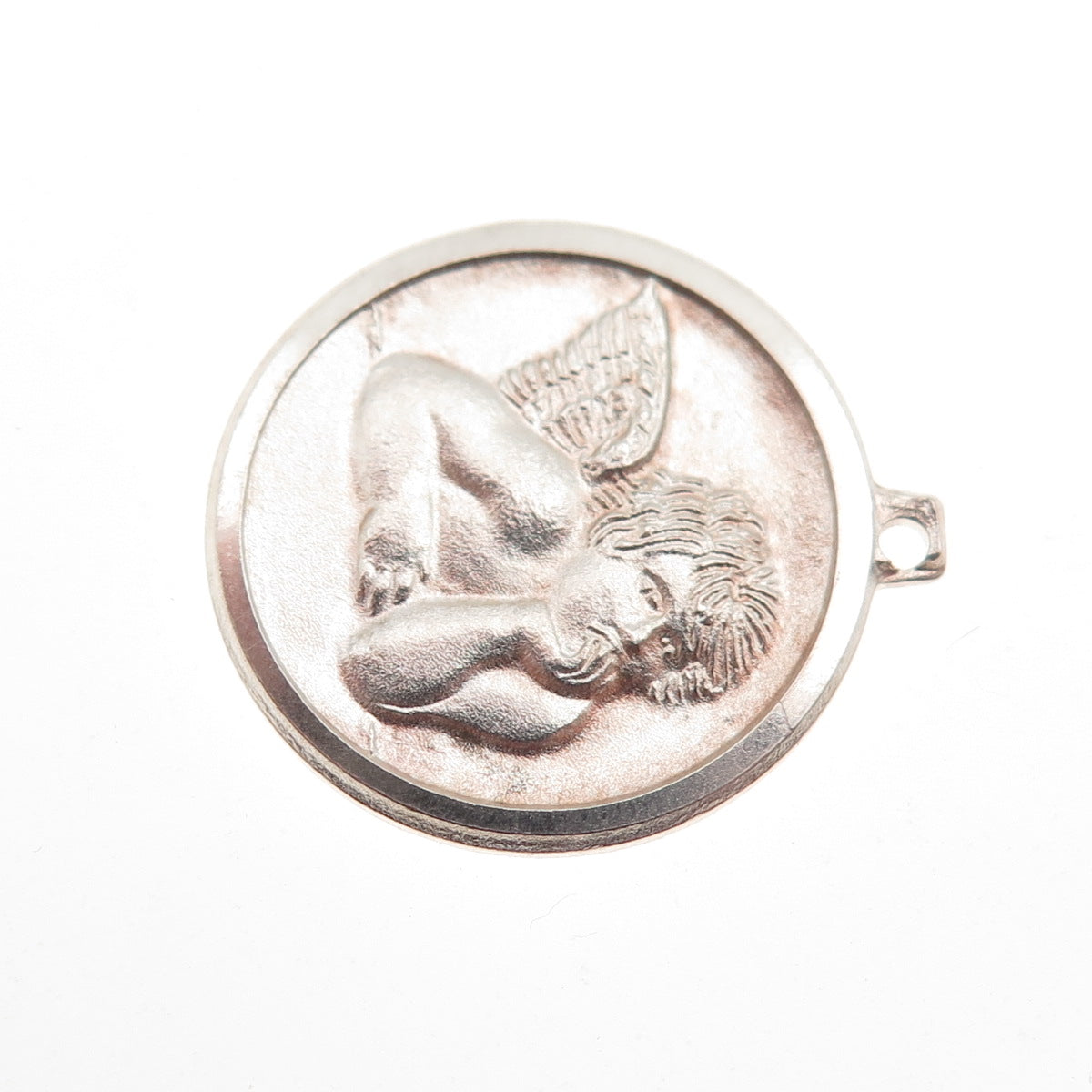 ROBERTO MARTINEZ 925 Sterling Silver Vintage Italy Cherub Charm Pendant