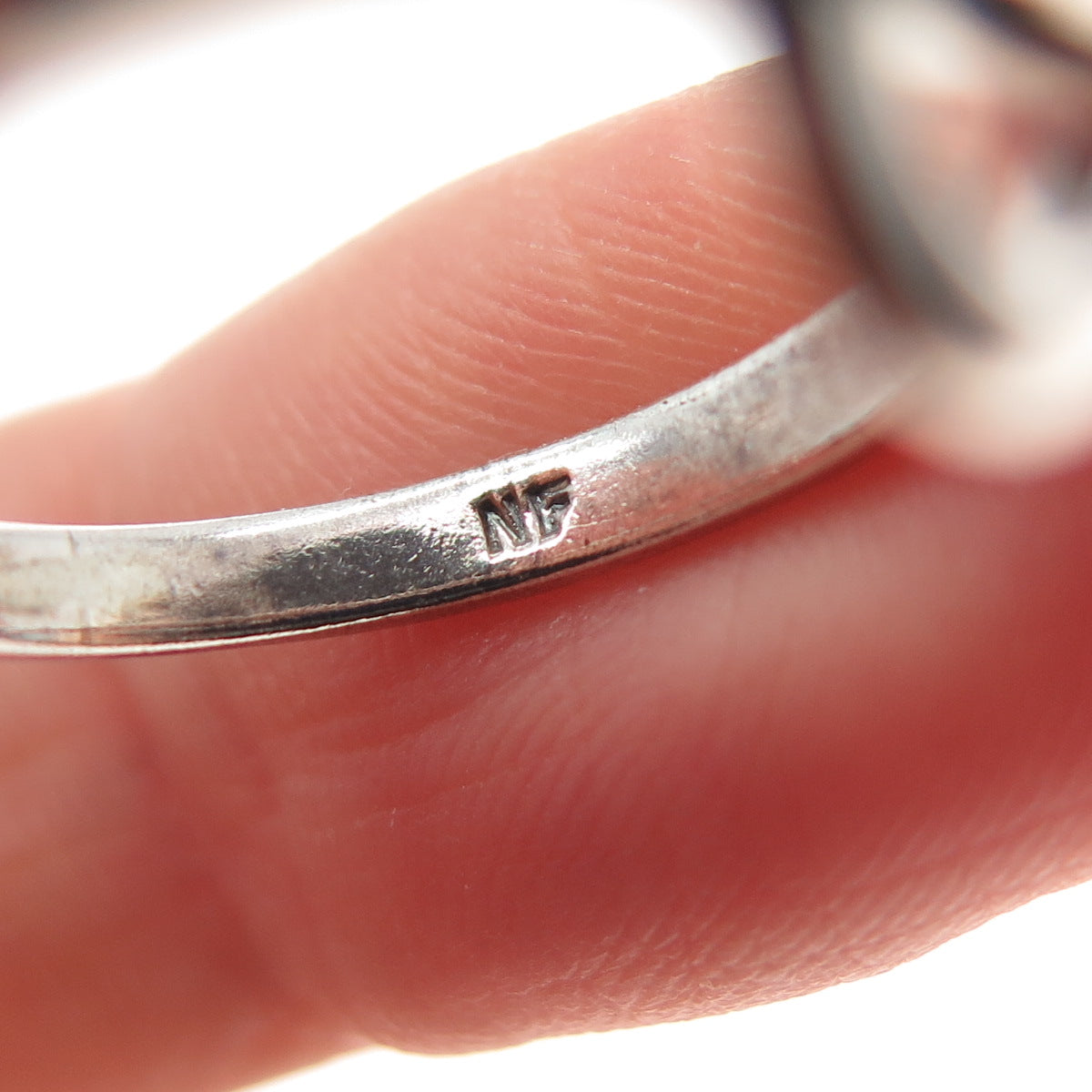 CHAPAL ZENRAY Sterling Silver Vintage Modernist Interlocked Heart Ring Size 8
