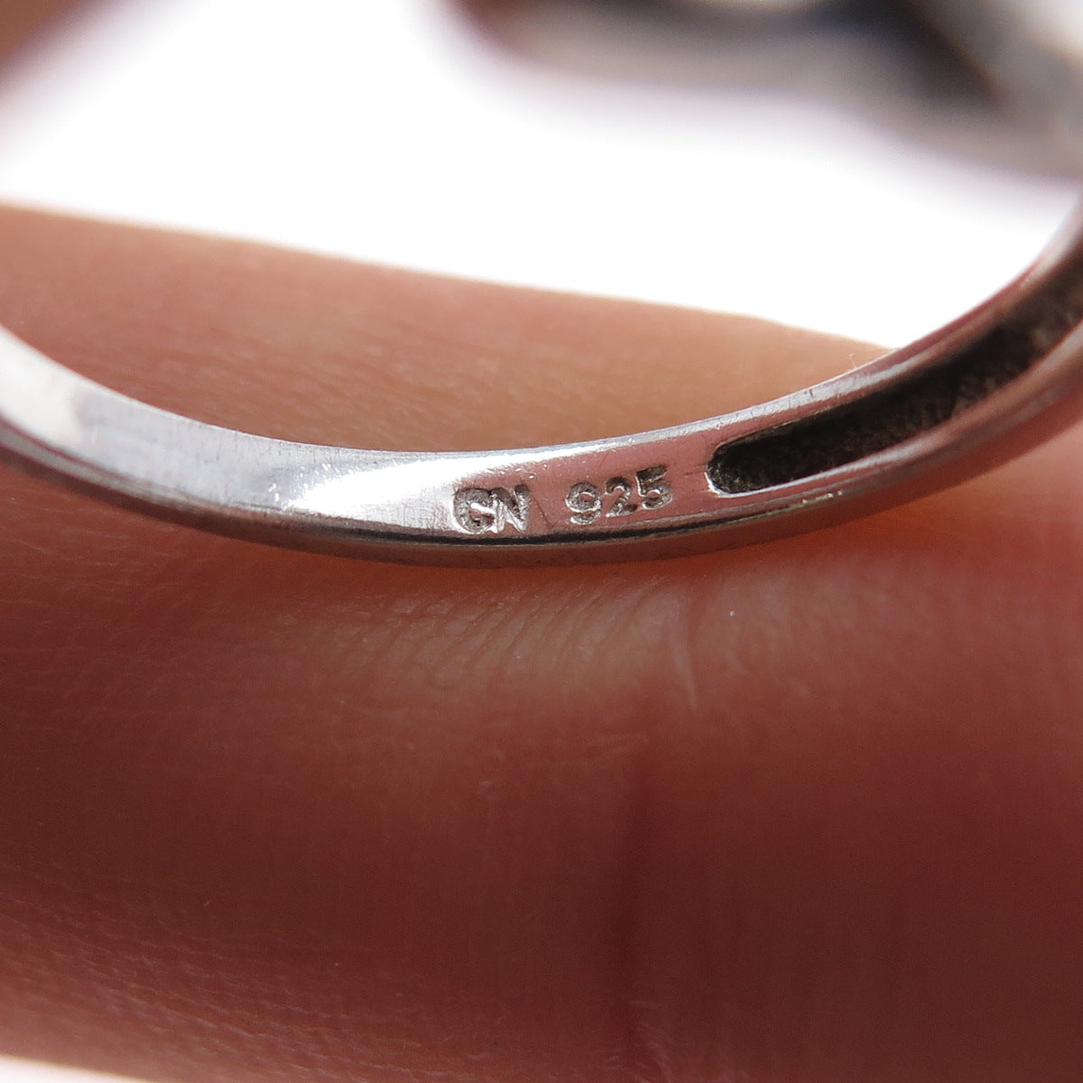 925 Sterling Silver Round-Cut C Z Interlocked Heart Infinity Ring Size 7