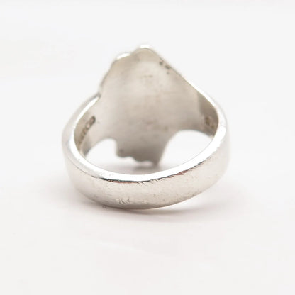 925 Sterling Silver Vintage Mexico Ribbed Shell Ring Size 7.25