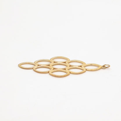 925 Sterling Silver Gold Plated T & B Modernist Pendant