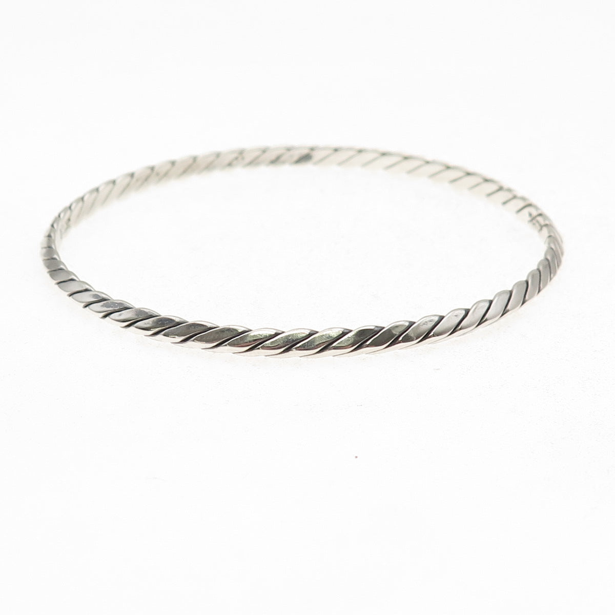 Tiffany & Co. 925 Sterling Silver Antique Art Deco Twisted Bangle Bracelet 8"
