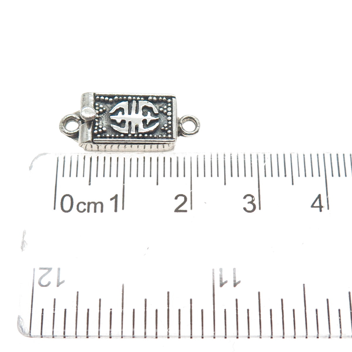 KIT HEATH 925 Sterling Silver Vintage Runic Symbol Oxidized Bracelet Box Lock