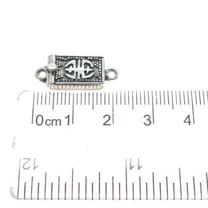 KIT HEATH 925 Sterling Silver Vintage Runic Symbol Oxidized Bracelet Box Lock