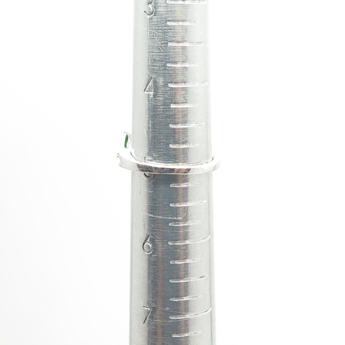 CHUCK CLEMENCY 925 Sterling Silver Real White Topaz & Peridot Gem Ring Size 5