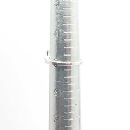 CHUCK CLEMENCY 925 Sterling Silver Real White Topaz & Peridot Gem Ring Size 5