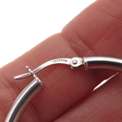 925 Sterling Silver Tube Hoop Earrings
