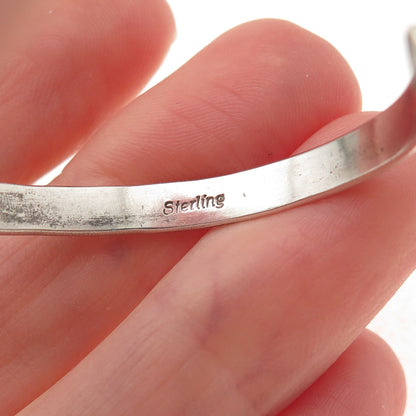 Old Pawn 925 Sterling Silver Vintage Southwestern Adjustable Cuff Bracelet 4.75"
