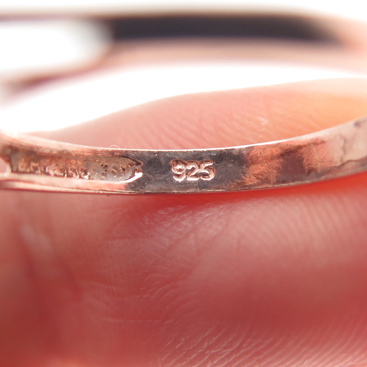 925 Sterling Silver Rose Gold Plated Real Smoky Quartz & C Z Ring Size 8.25