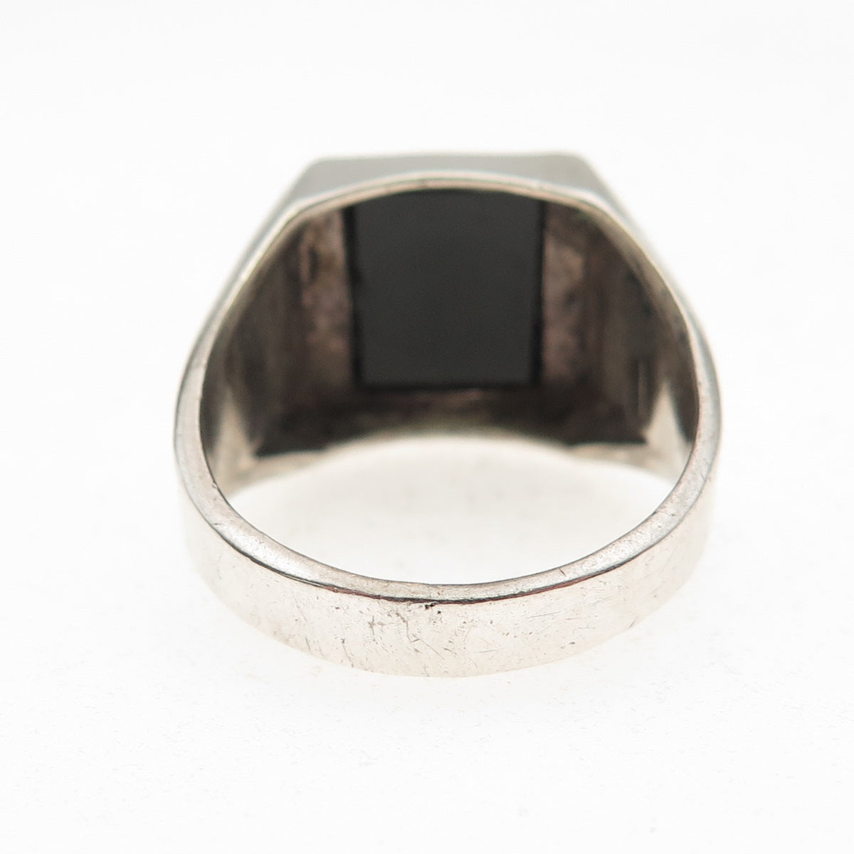 Vargas 925 Sterling Silver Antique Art Deco Real Black Onyx Signet Ring Size 9