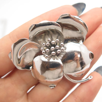 835 Silver Vintage Floral Pin Brooch