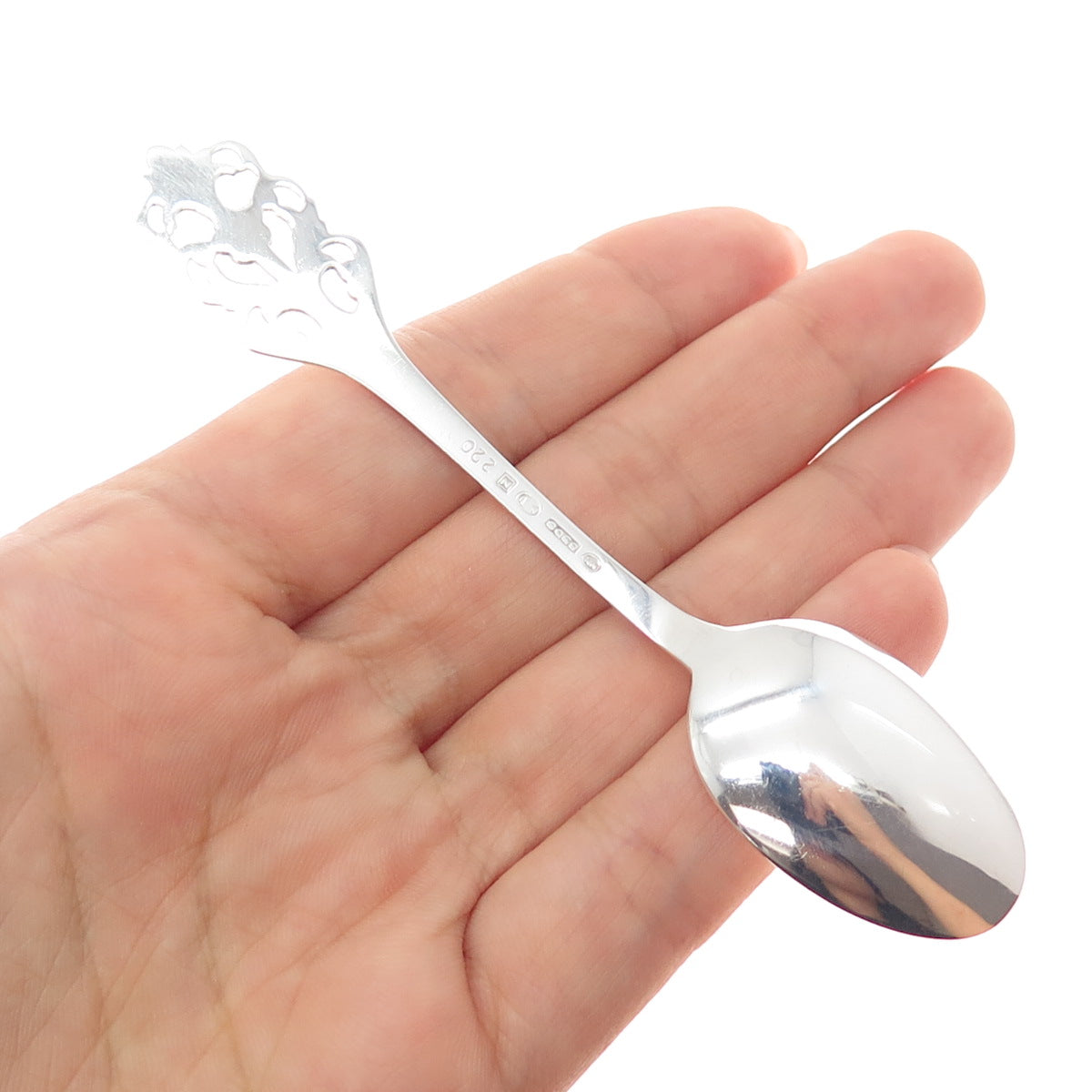 THORVALD MARTHINSEN 830S Silver Vintage Norway Viking Flower Coffee Spoon #220