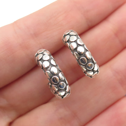 JOHN HARDY 925 Sterling Silver Vintage Dotted Hoop Earrings
