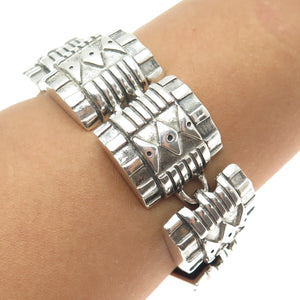 LISA JENKS 925 Sterling Silver Vintage Modenrist Solid 118.1g Bracelet 6.25"