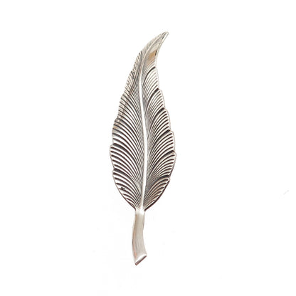 BEAU 925 Sterling Silver Vintage Feather Oxidized Pin Brooch