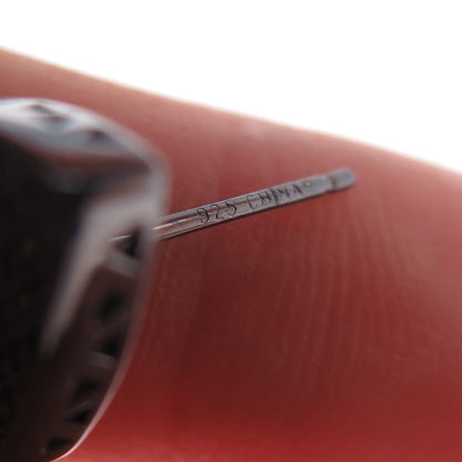 925 Sterling Silver Black Rhodium Round-Cut C Z Triangle Stud Earrings