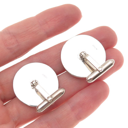 Old Pawn 925 Sterling Silver Vintage Southwestern Turquoise Tribal Cufflinks