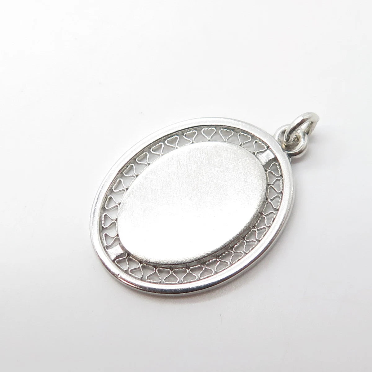 925 Sterling Silver Vintage Oval Charm Pendant
