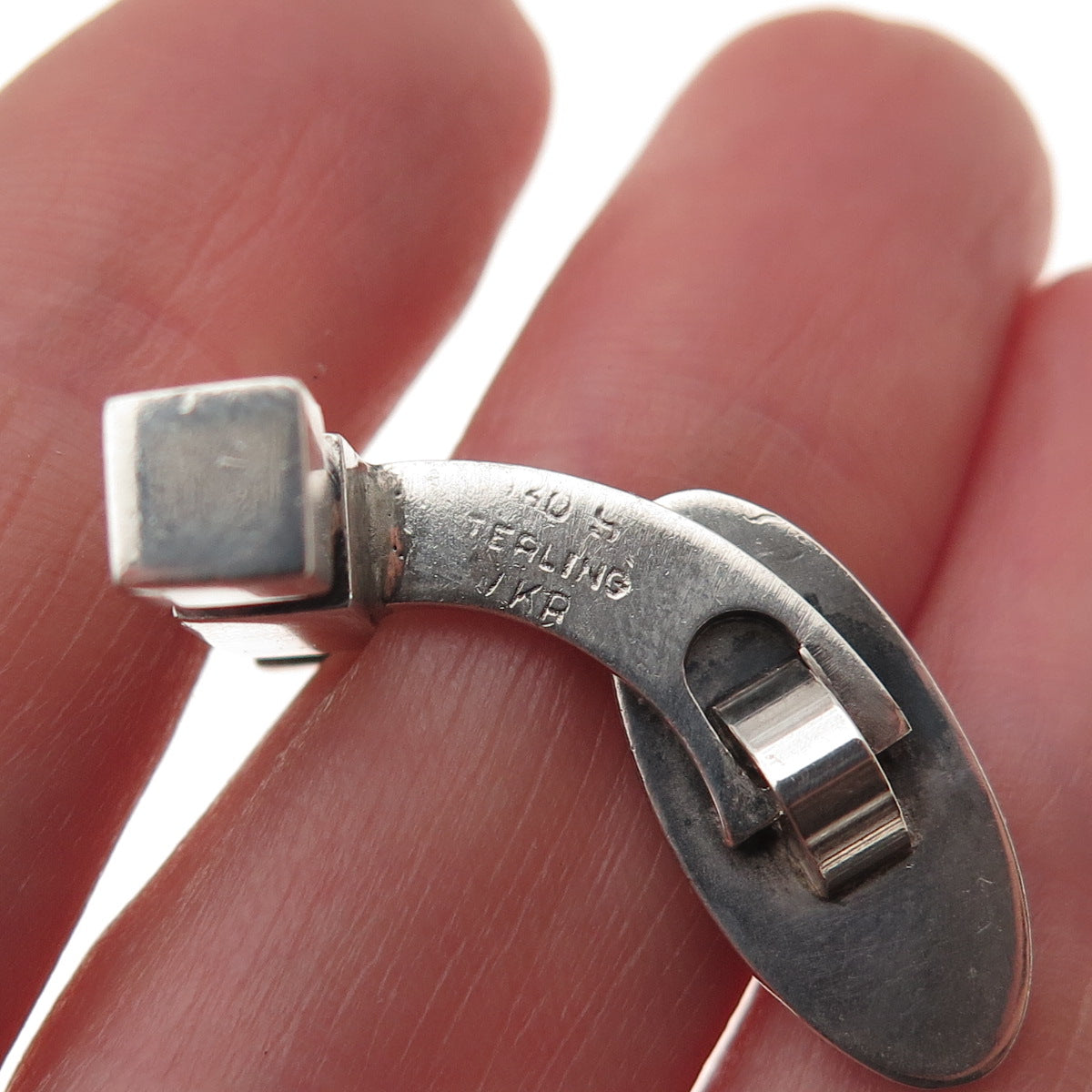 Willy H. Jacob Kromar 830S Silver Vintage Denmark Modernist Oxidized Cufflinks