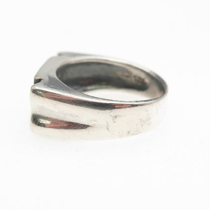 925 Sterling Silver Vintage Greek Maze Oxidized Ring Size 7