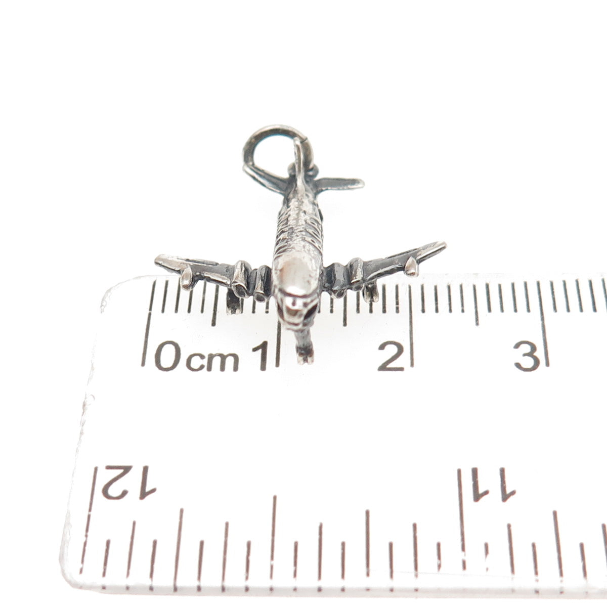 925 Sterling Silver Vintage BOAC Comet IV Airplane Oxidized Locket Charm Pendant