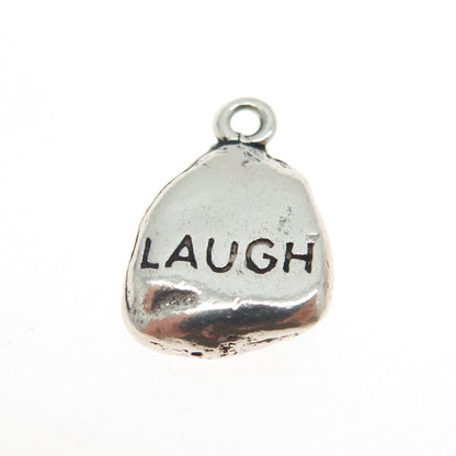 DAWN 925 Sterling Silver Vintage "Laugh" Charm Pendant