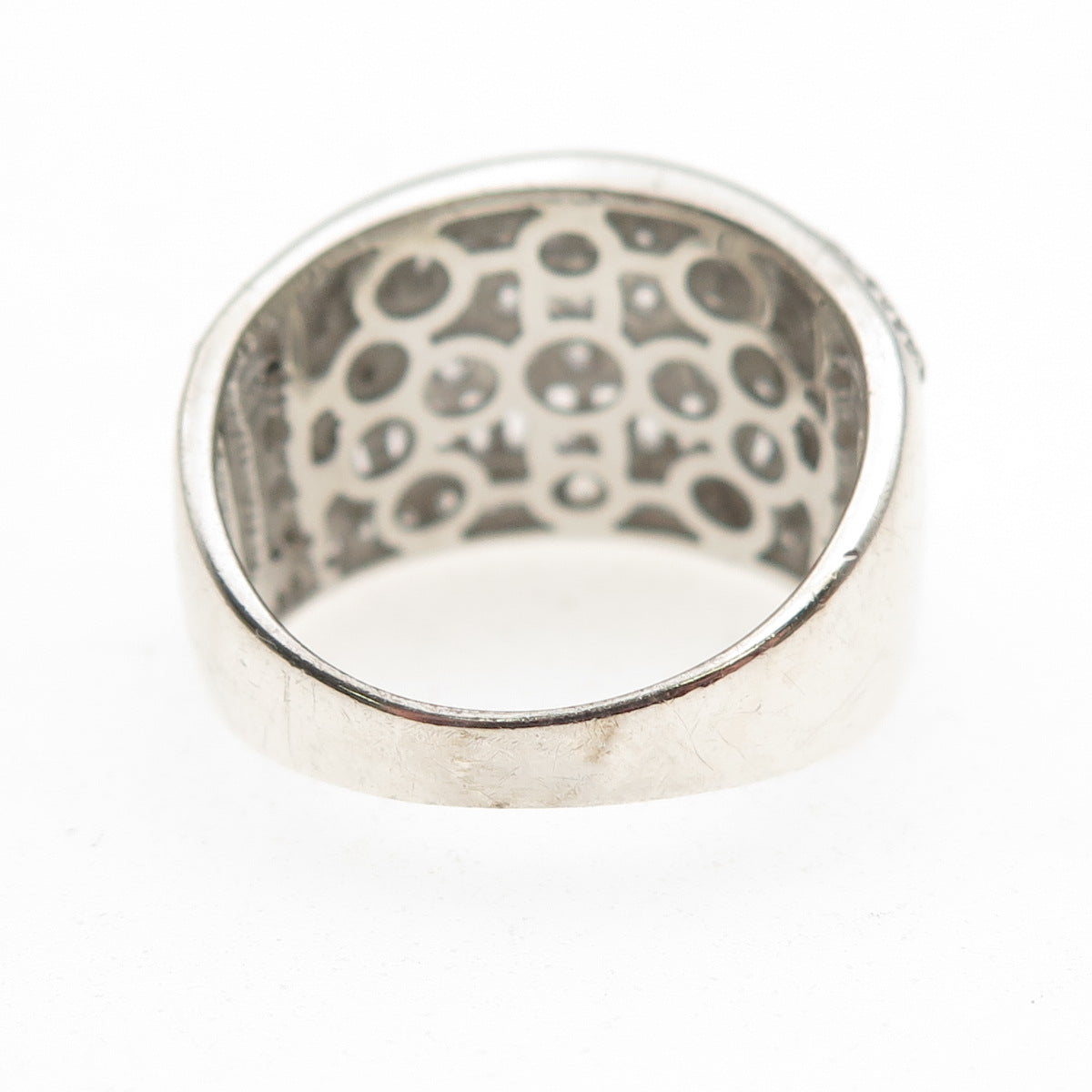 925 Sterling Silver Round & Tapered Baguette-Cut C Z Sparkle Ring Size 9.25