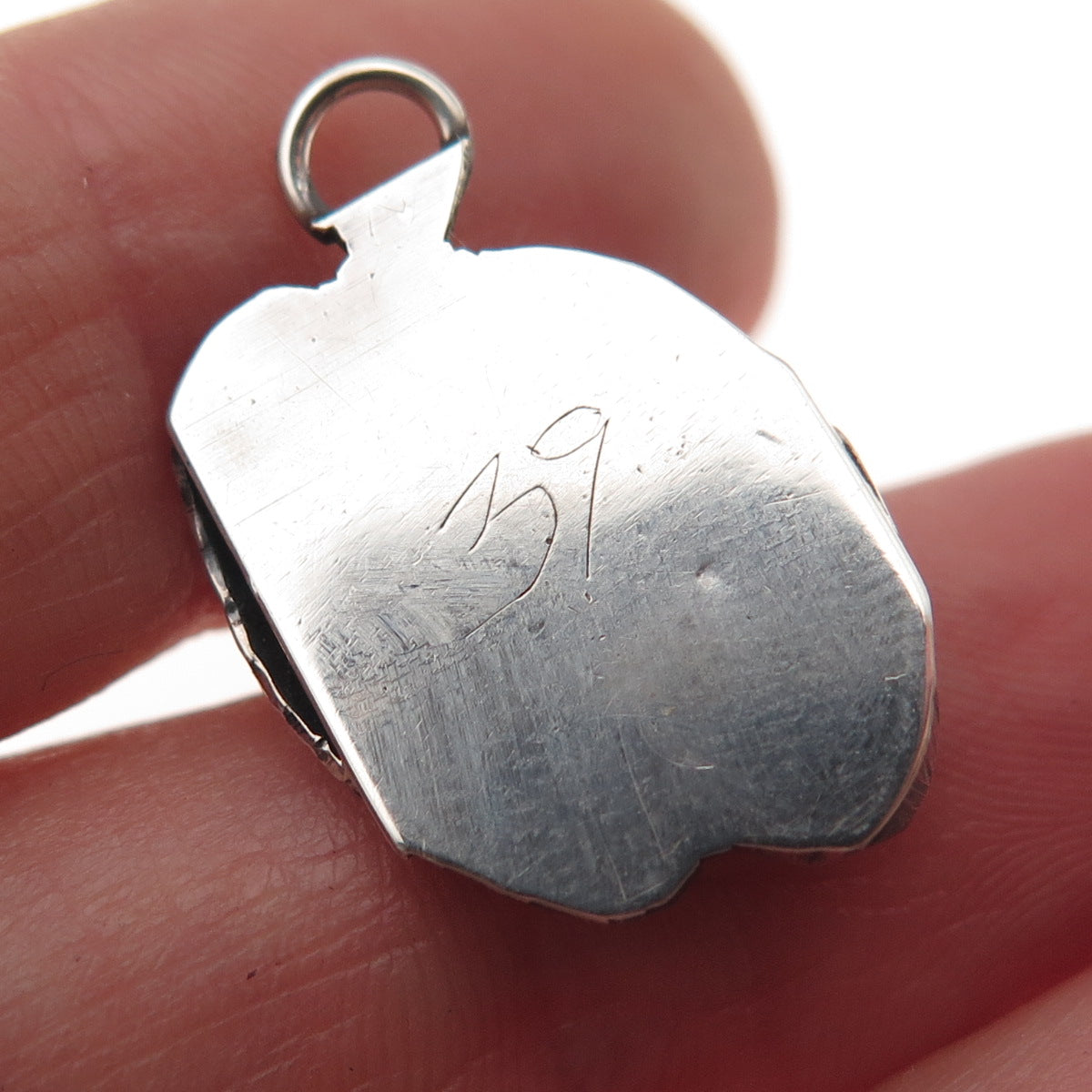 Old Pawn Sterling Silver Vintage Southwestern Turquoise Feather Charm Pendant