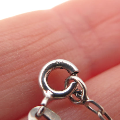 925 Sterling Silver Vintage Ireland Music Instrument Bar Chain Necklace 18"