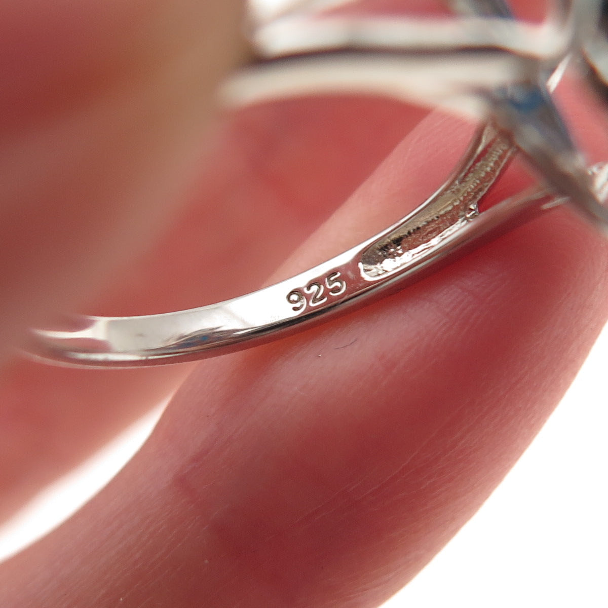 925 Sterling Silver Real Sleeping Beauty Turquoise Floral Ring Size 8