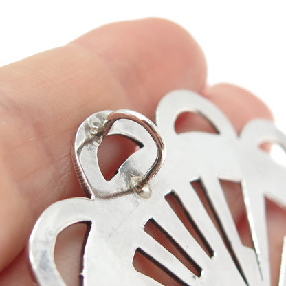 SIG Joseph Esposito 925 Sterling Silver Vintage Modernist Fan Pendant