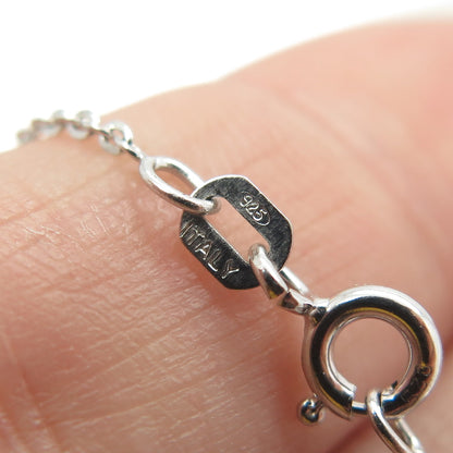 925 Sterling Silver Real Pearl & Baguette-Cut C Z Cable Chain Necklace 16"