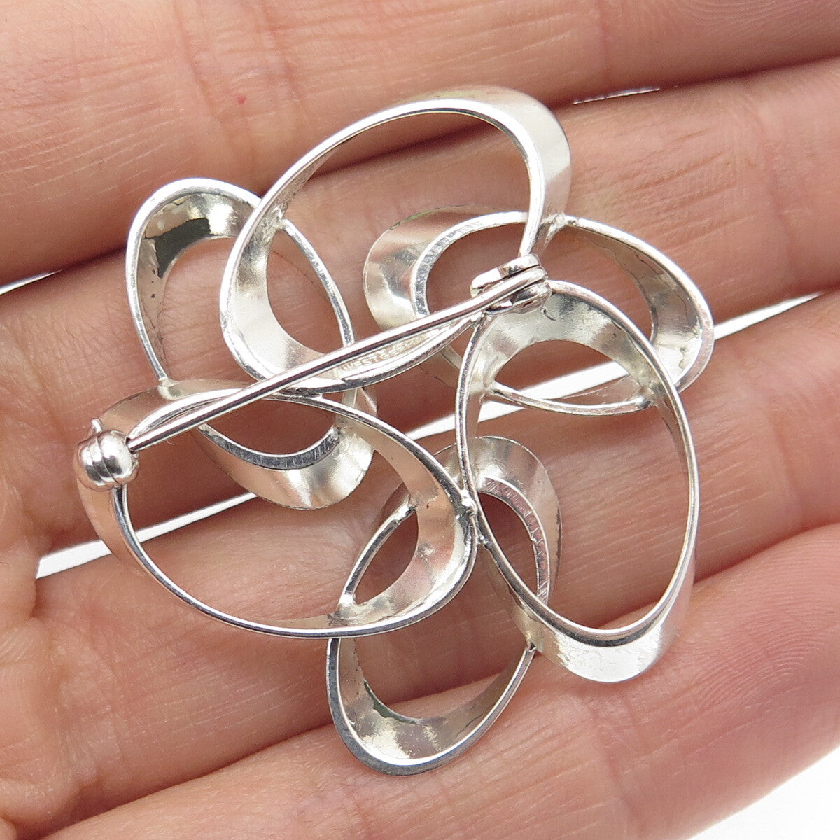 ANDREAS DAUB 835 Silver Vintage West Germany Modenrist Pin Brooch