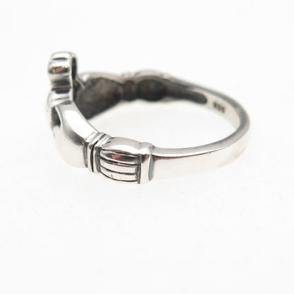 RJ Graziano 925 Sterling Silver Vintage Irish Claddagh Ring Size 7.25