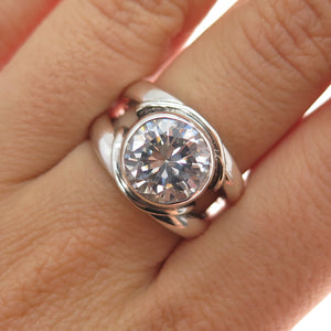 JAD Gioia Clavenzani & Ivano Ghinelli Sterling Silver Vintage C Z Ring Size 7.25
